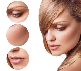 光洁的皮肤的漂亮女孩图片