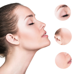 光洁的皮肤的漂亮女孩图片