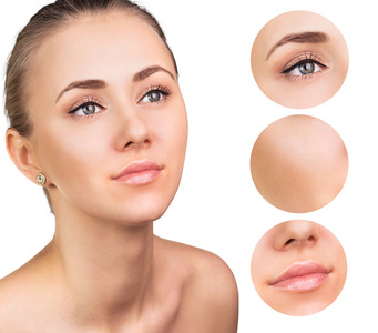 光洁的皮肤的漂亮女孩图片