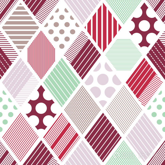插画 抽象的菱形矢量无缝模式.几何纹理.民间的地毯.eps