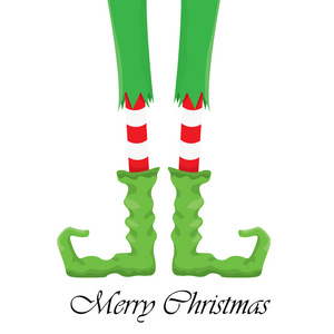 白色背景上的圣诞节卡通精灵腿图片