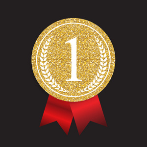 艺术金奖图标标志第一名.矢量图照片