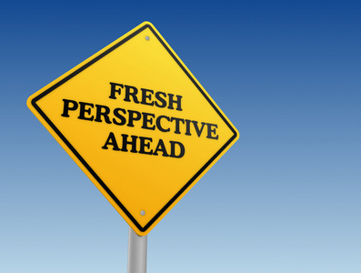 全新的视角前方标志概念 3d 图插画