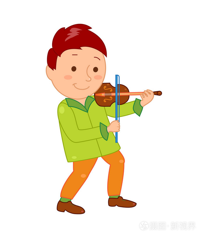 卡通音乐家的孩子儿童音乐的矢量图