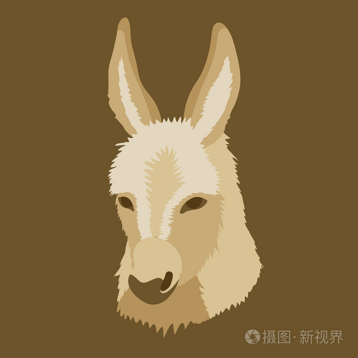 年轻的驴头矢量插画风格平