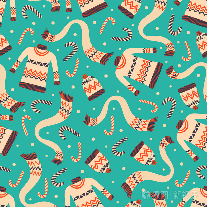 礼品包装纸老式无缝图案背景