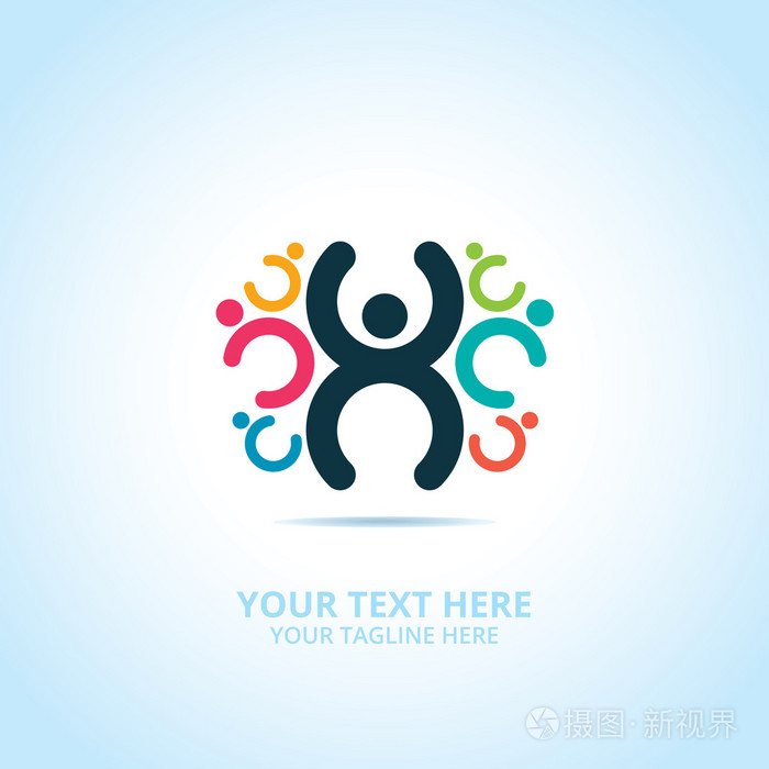 抽象家族标志设计概念标志图标平面标志