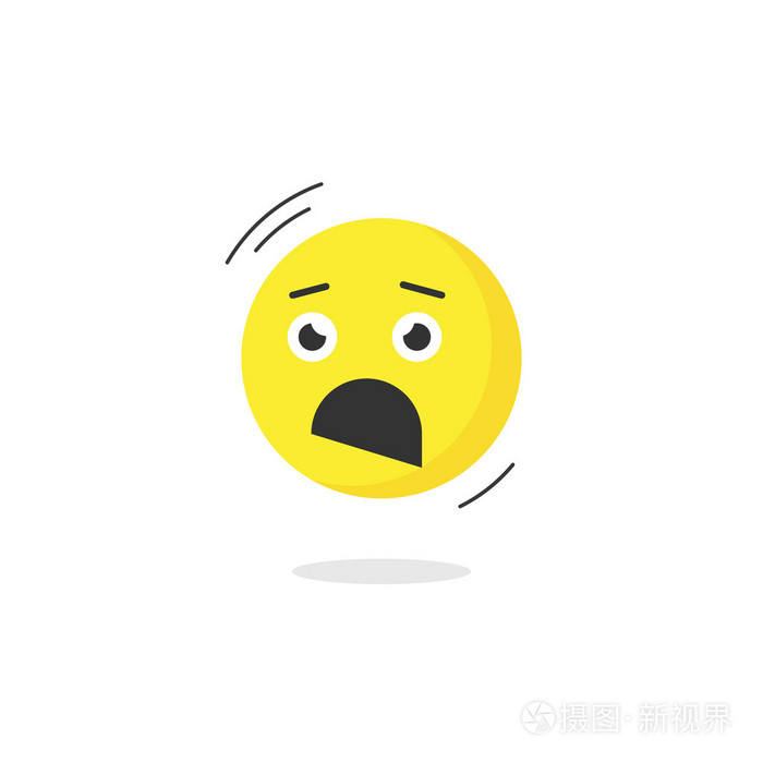 恐惧的图释脸图标分离害怕情绪害怕的表情矢量