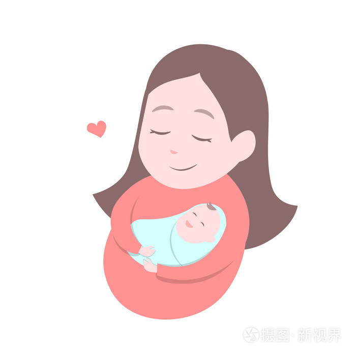 妈妈抱着可爱的婴儿.快乐母亲节