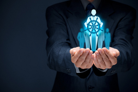 专一作为隐喻的有影响力的团队队长照片