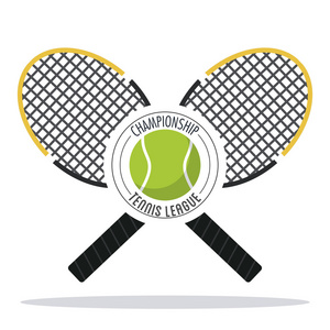 球拍和球的网球运动设计图片