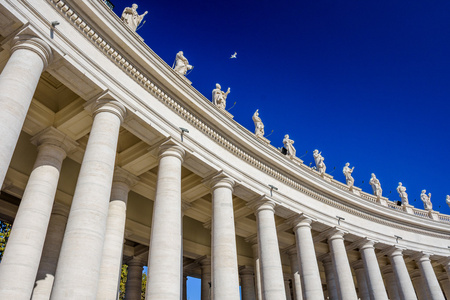 圣伯多禄大教堂的巨大 colonnades照片