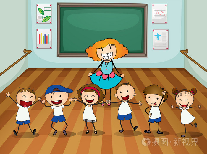 老师和学生在舞蹈课