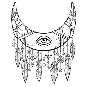 魔法角一弯新月,穿上盔甲的月亮.普罗维登斯之眼.