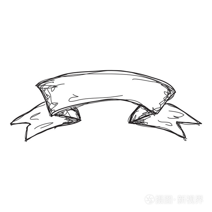 乱写乱画素描的白色背景上的横幅