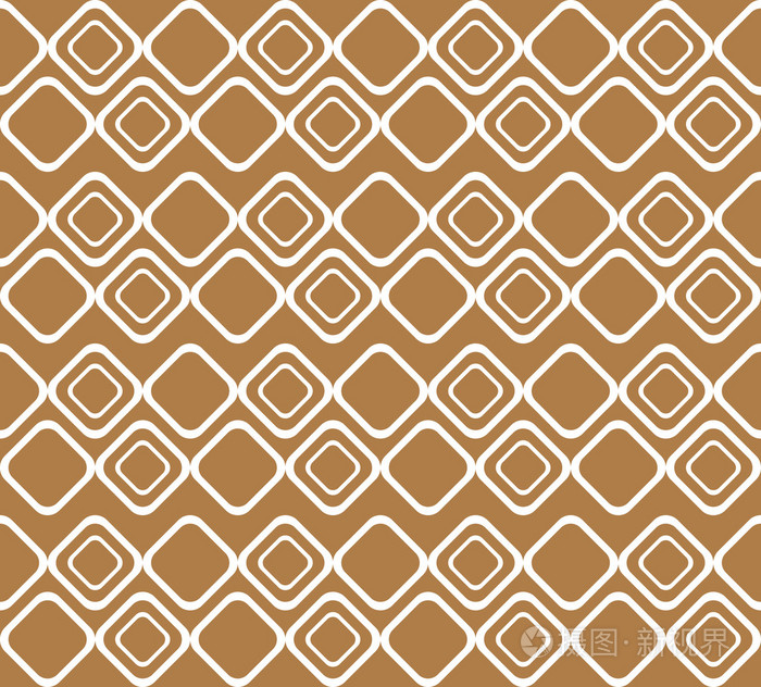 与棕色背景上的白色菱形形状的几何图案