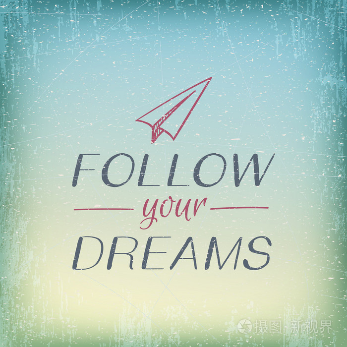 老式卡追随你的梦想与纸飞机