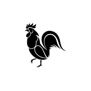 孤立在白色背景上的公鸡矢量图标照片