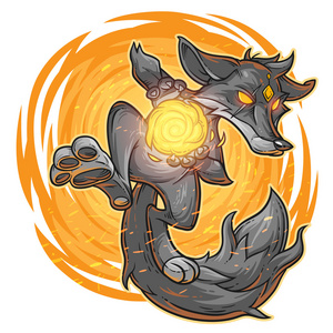 火狐狸的矢量图对繁殖火烈鸟美丽的红色熊猫在自然栖息地大熊猫火狐或