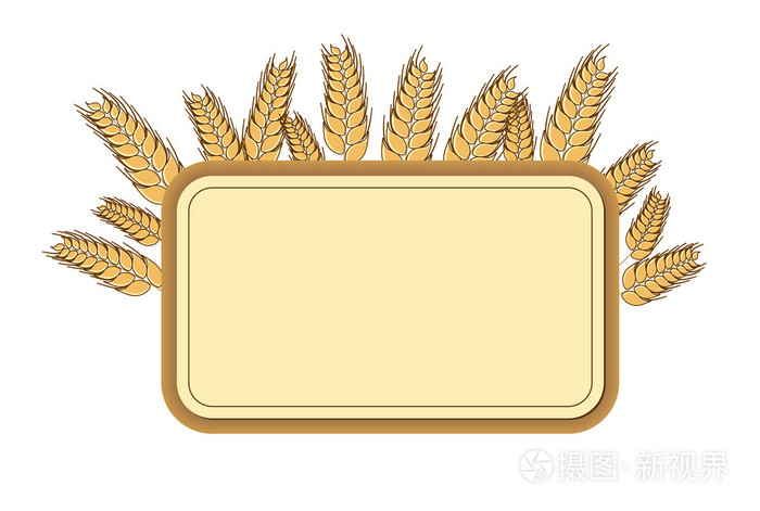 小麦框架设计元素矢量孤立的插图
