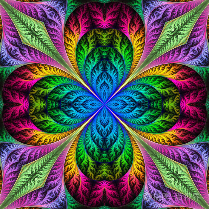 分形设计中的花卉图案.创意设计图稿