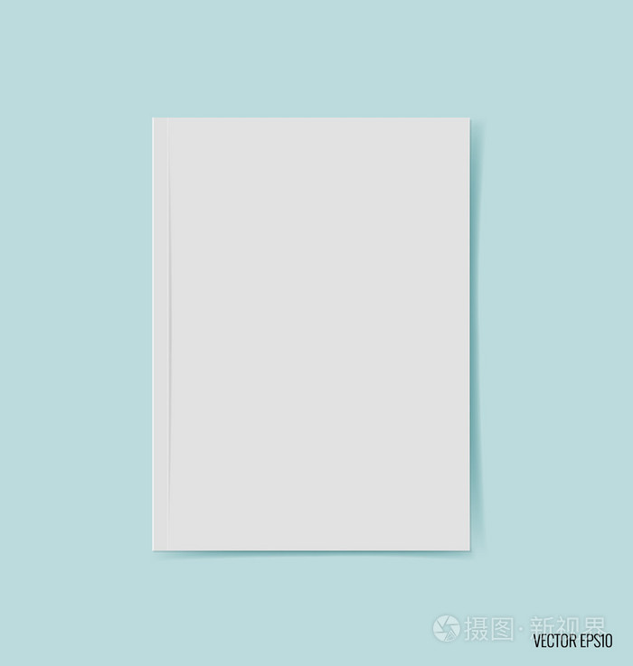 空白目录, 杂志, 图书模拟在蓝色背景上.矢量