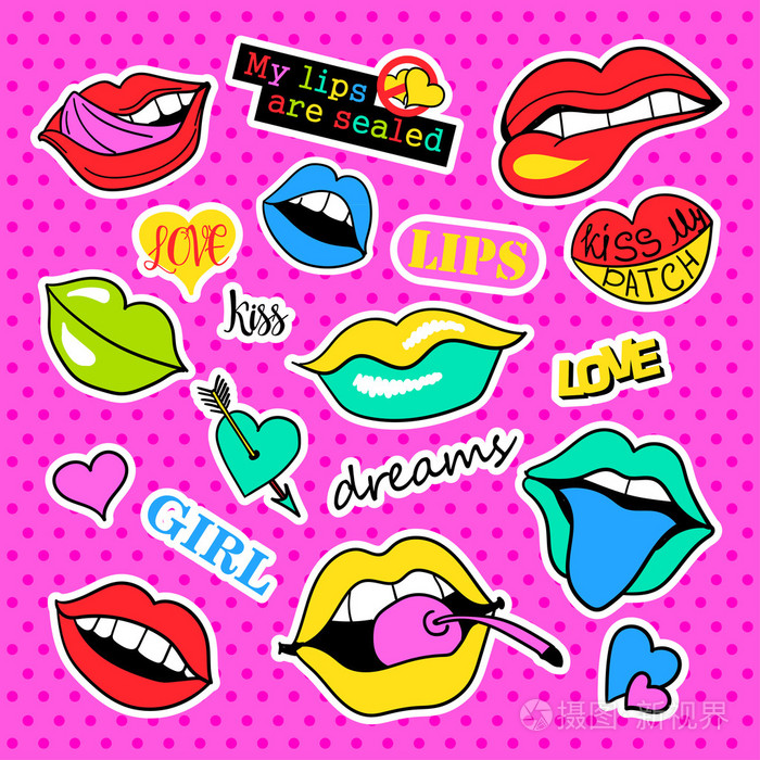 波普艺术剪辑集. 贴纸引脚贴片