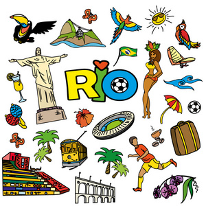 大卡通的巴西模板设置照片