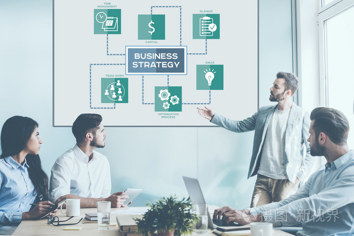 商界人士在讨论营销策略