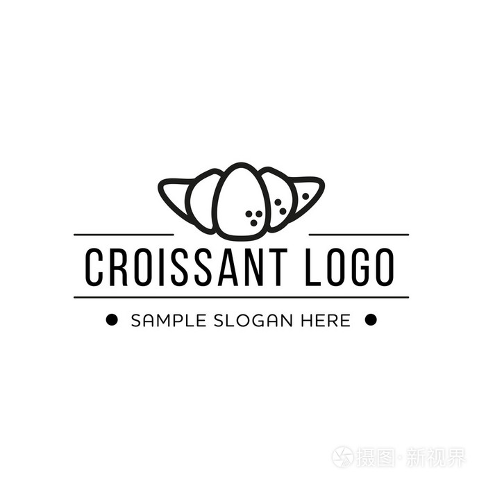 羊角面包标志矢量图