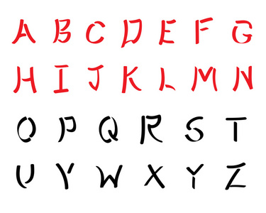 a 到 z 英文字体在亚洲的复古风格中设置照片