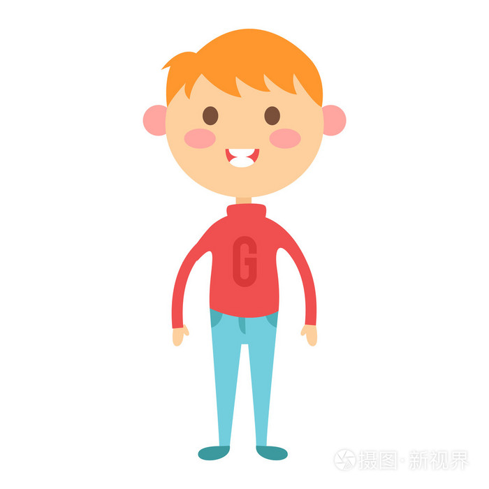 可爱的男孩矢量图