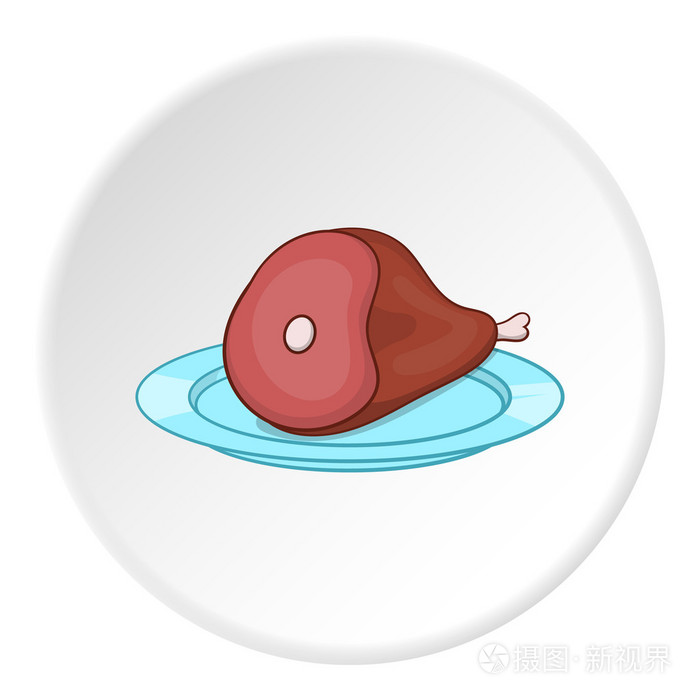 一块肉在板图标,卡通风格
