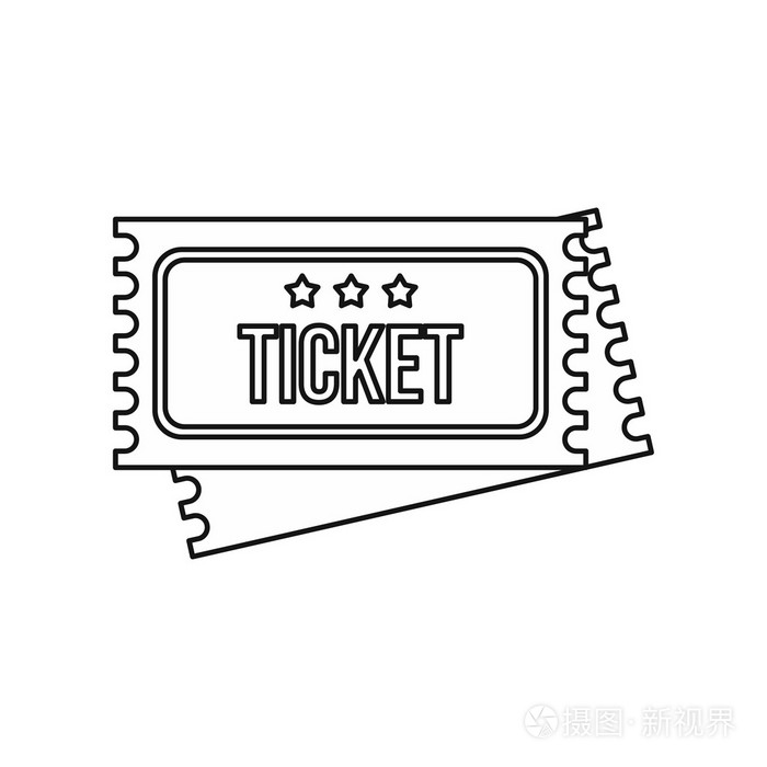 老式的马戏团门票图标,大纲样式