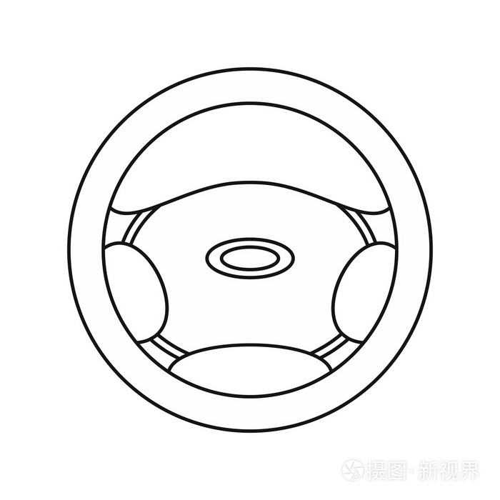 方向盘图标,大纲样式插画-正版商用图片1qaf37-摄图新视界