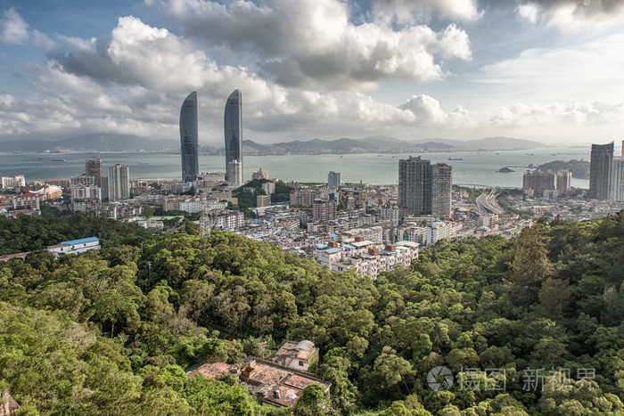 厦门市中心的视图