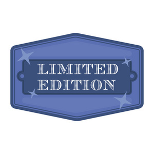 在白色背景上孤立的卡通风格的限量版图标.标签符号股票矢量图照片