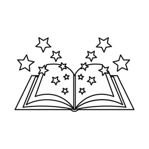 魔法书图标大纲插画