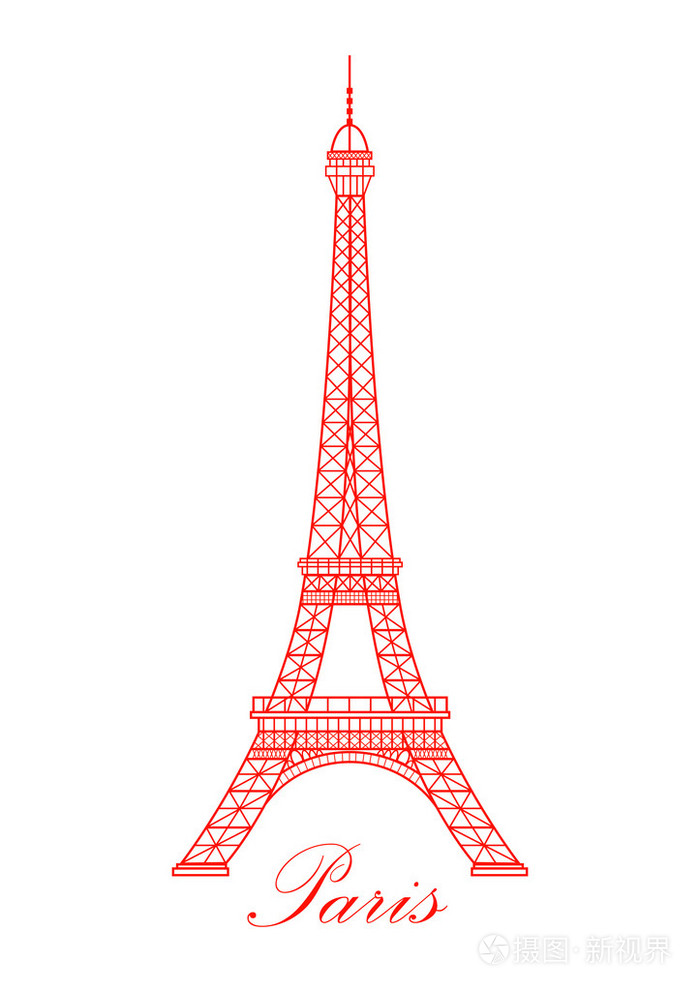 埃菲尔铁塔孤立矢量图