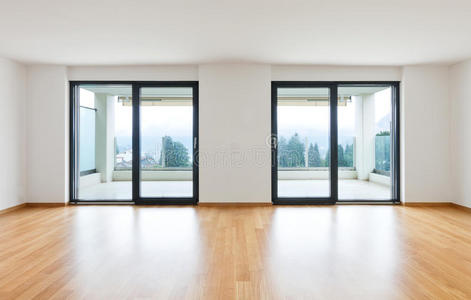 地板 木材 空的 新的 窗口 镶木地板 建筑学 奢侈 房子