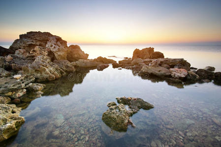 美丽的海景。