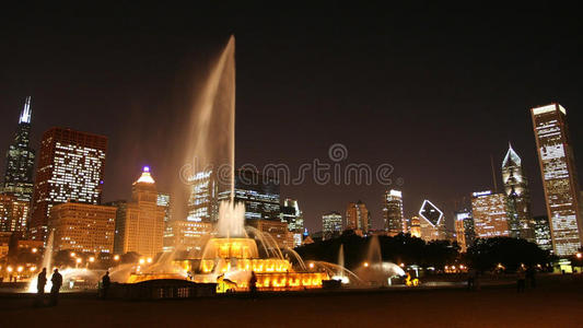 白金汉喷泉在芝加哥市中心