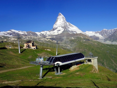 天空 马特霍恩 自然 风景 欧洲 火车 电缆 房子 阿尔卑斯山