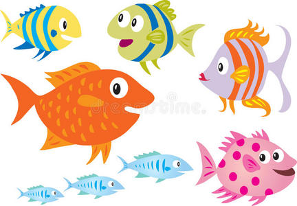 八条卡通鱼照片