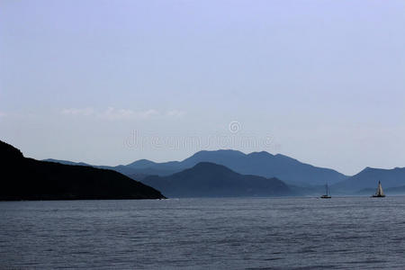 海的 日落 美女 夏天 海洋 团队 自由 风景 航行 爱琴海