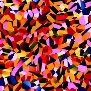 彩色混沌多边形马赛克。 抽象几何背景设计。 几何图形。 多边形模式。 插图。