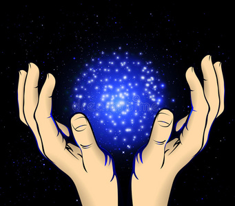 双手接触宇宙能量