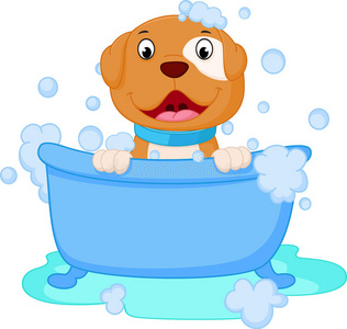 狗卡通浴照片