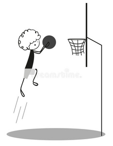 涂鸦小男孩打篮球
