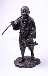 中国金属老人农民雕像